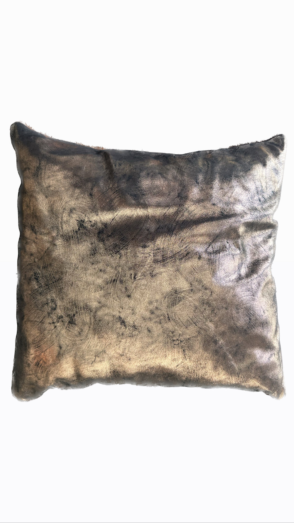Funda cojin cuadrada de piel pelo-metal
